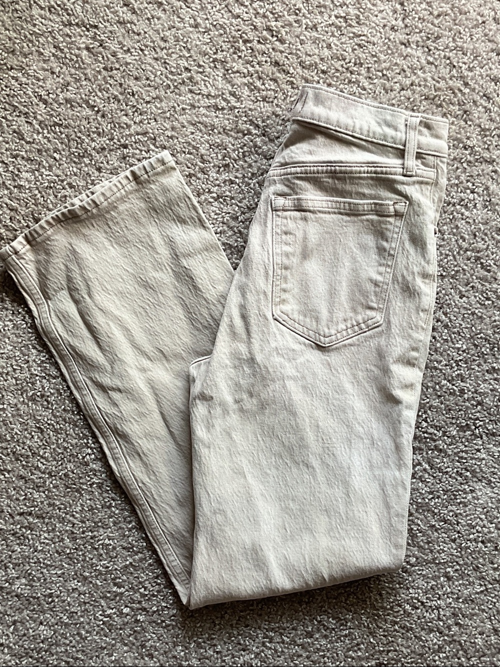 Abercrombie & Fitch Beige Cream Wide-Leg Jeans, Size 2